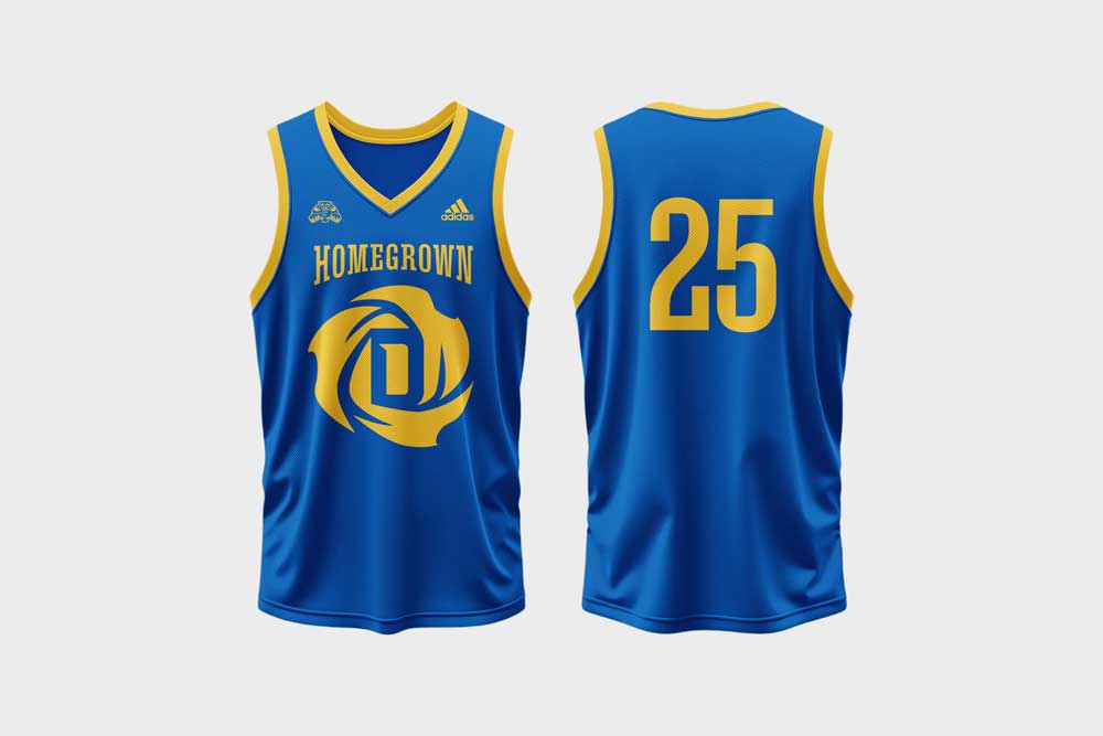 Blue Simeon High School basketball jersey