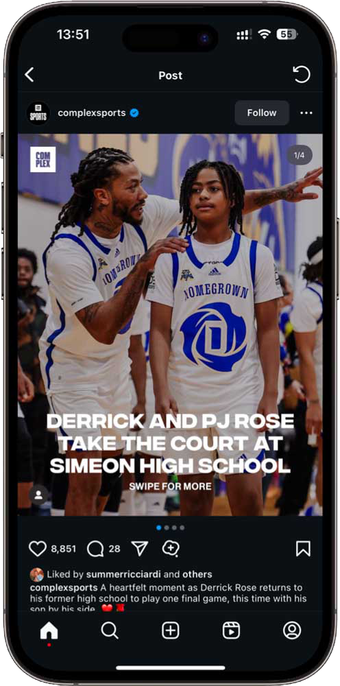 Derrick Rose social impact - Complex Sports post