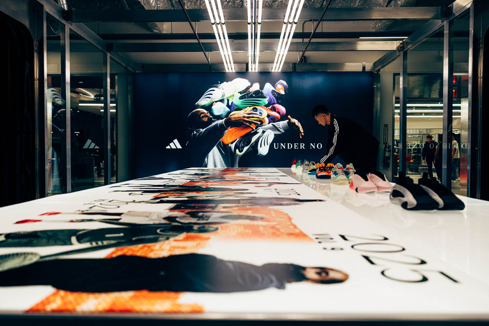 Adidas Harden Vol. 9 event - Display area with sneakers